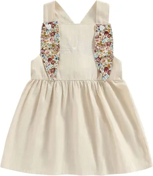 oneflow Baby and Toddler Girl Easter Outfit Bunny Romper/Dress Tulle Sleeveless Spark Sequin Tutu Dresses for Little Girls