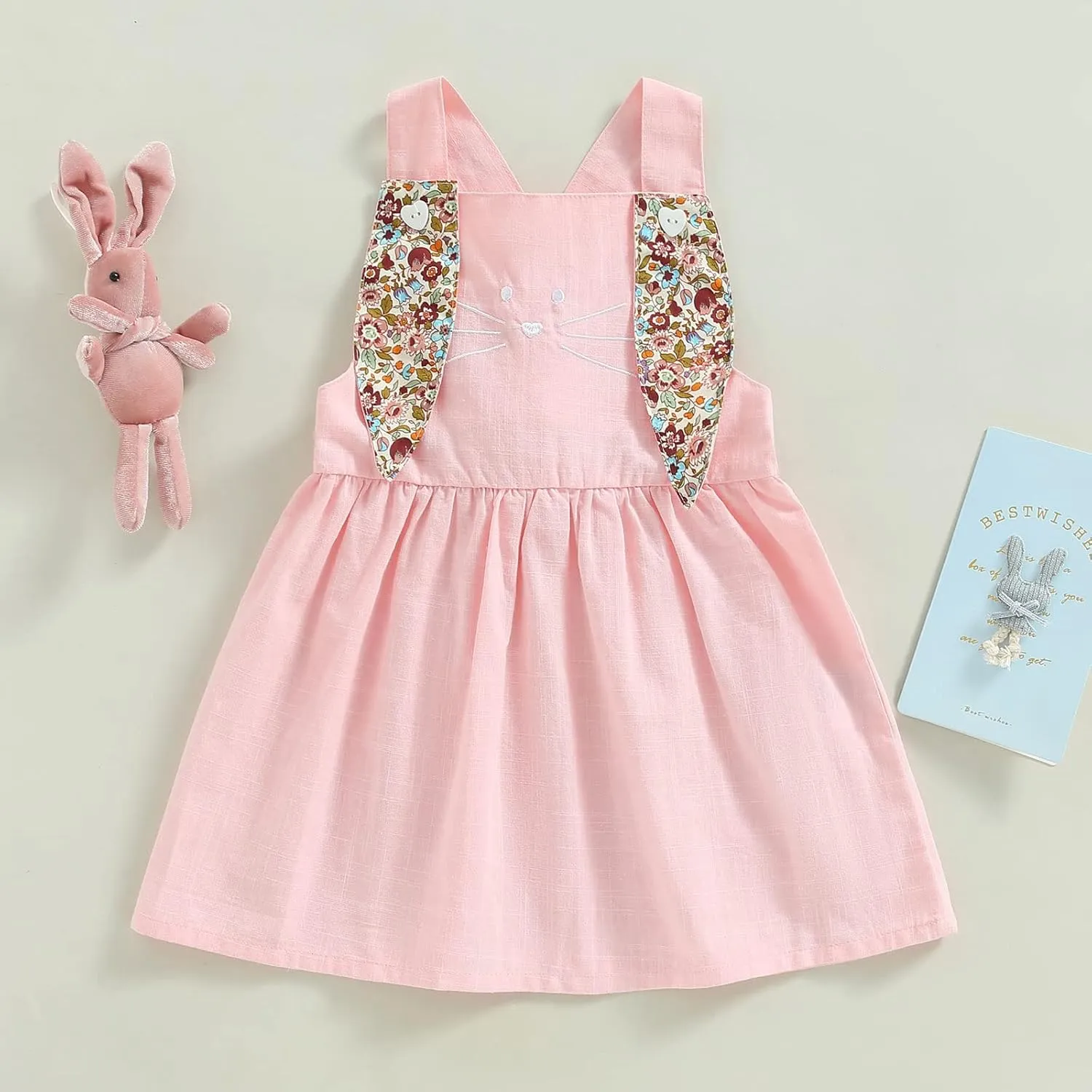 oneflow Baby and Toddler Girl Easter Outfit Bunny Romper/Dress Tulle Sleeveless Spark Sequin Tutu Dresses for Little Girls