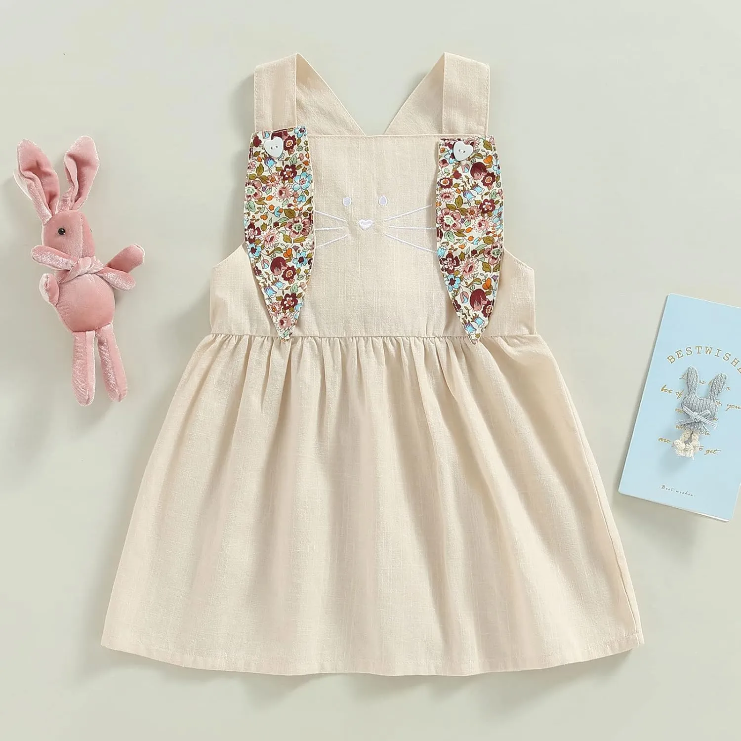 oneflow Baby and Toddler Girl Easter Outfit Bunny Romper/Dress Tulle Sleeveless Spark Sequin Tutu Dresses for Little Girls