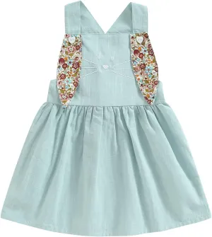 oneflow Baby and Toddler Girl Easter Outfit Bunny Romper/Dress Tulle Sleeveless Spark Sequin Tutu Dresses for Little Girls
