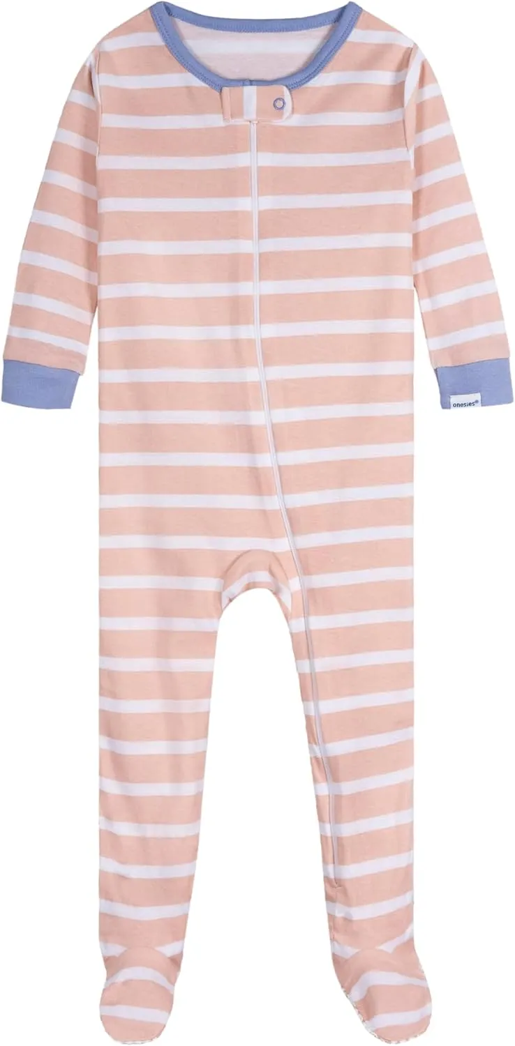 Onesies Brand Baby Girls Baby Girls' 4-pack Footed Pajamas
