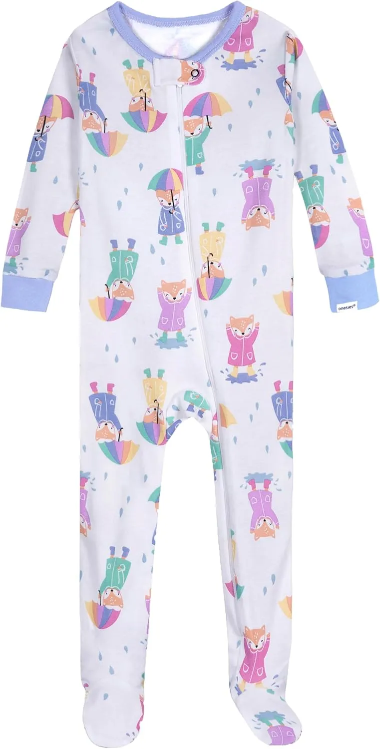 Onesies Brand Baby Girls Baby Girls' 4-pack Footed Pajamas