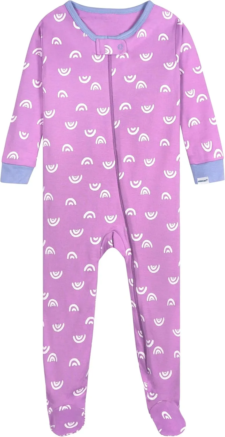 Onesies Brand Baby Girls Baby Girls' 4-pack Footed Pajamas