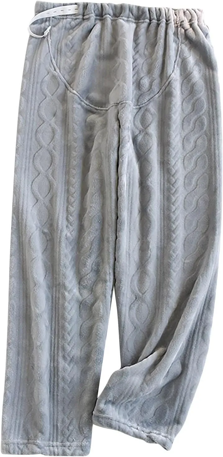 Oplxuo Maternity Plush Pajama Pants, Soft Fluffy Fleece Warm Pjs Bottoms Sleepwear Fuzzy Lounge Pants Pregnancy Clothes