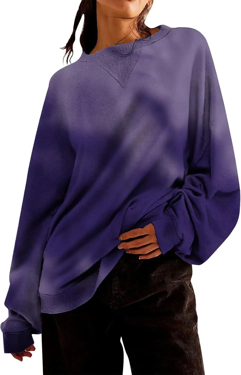 Oversized Sweatshirt for Women Tie Dye Baggy Crewneck Active Women's Long Sleeve Workout Tops Dressy Casual Trendy