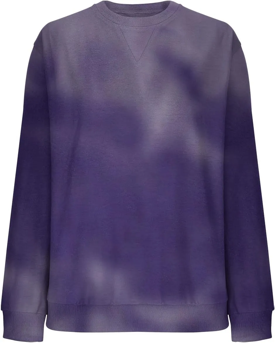 Oversized Sweatshirt for Women Tie Dye Baggy Crewneck Active Women's Long Sleeve Workout Tops Dressy Casual Trendy