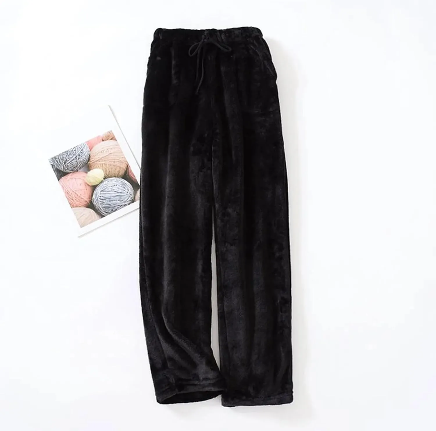 Pajama Pants Womens Fuzzy Fleece Fluffy Flannel Pajama Pants Drawstring Sleep Bottoms Pj Pants Stretch Lounge Pants