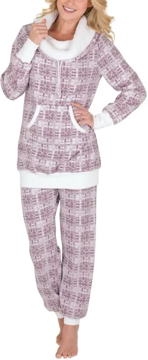 PajamaGram Womens Pajama Sets - Cozy Pajamas For Women, Shearling Rollneck