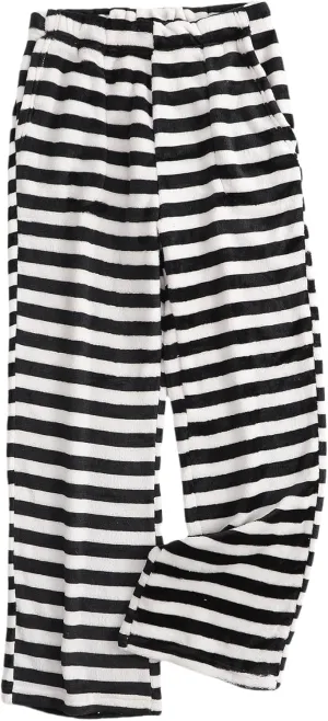 Pajamas Pants for Women Casual Flannel Plaid Lounge Pants Elastic Waist Fleece Fuzzy Plush Pj Soft Sleep Bottoms