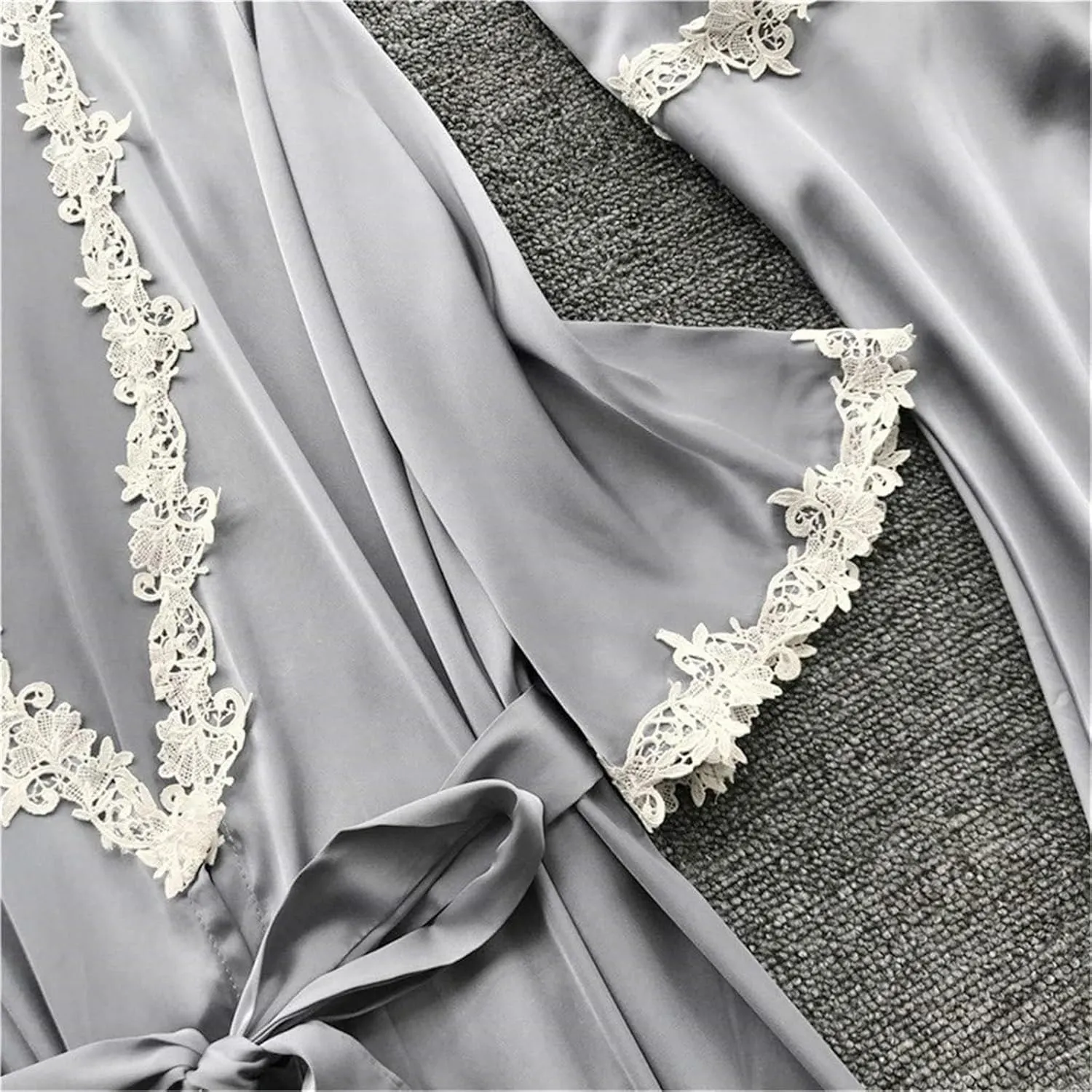 Pajamas Sets for Women 5Pcs Sexy Lace Cami Top Shorts Nightgown Sleepwear Robe Sets Silk Lingerie Cute Soft Stain Pjs