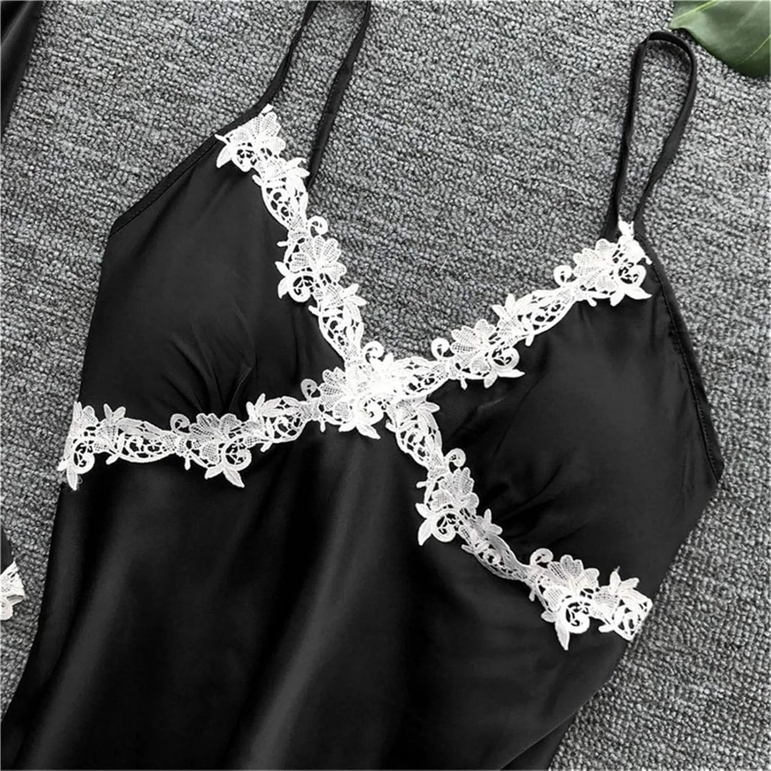 Pajamas Sets for Women 5Pcs Sexy Lace Cami Top Shorts Nightgown Sleepwear Robe Sets Silk Lingerie Cute Soft Stain Pjs