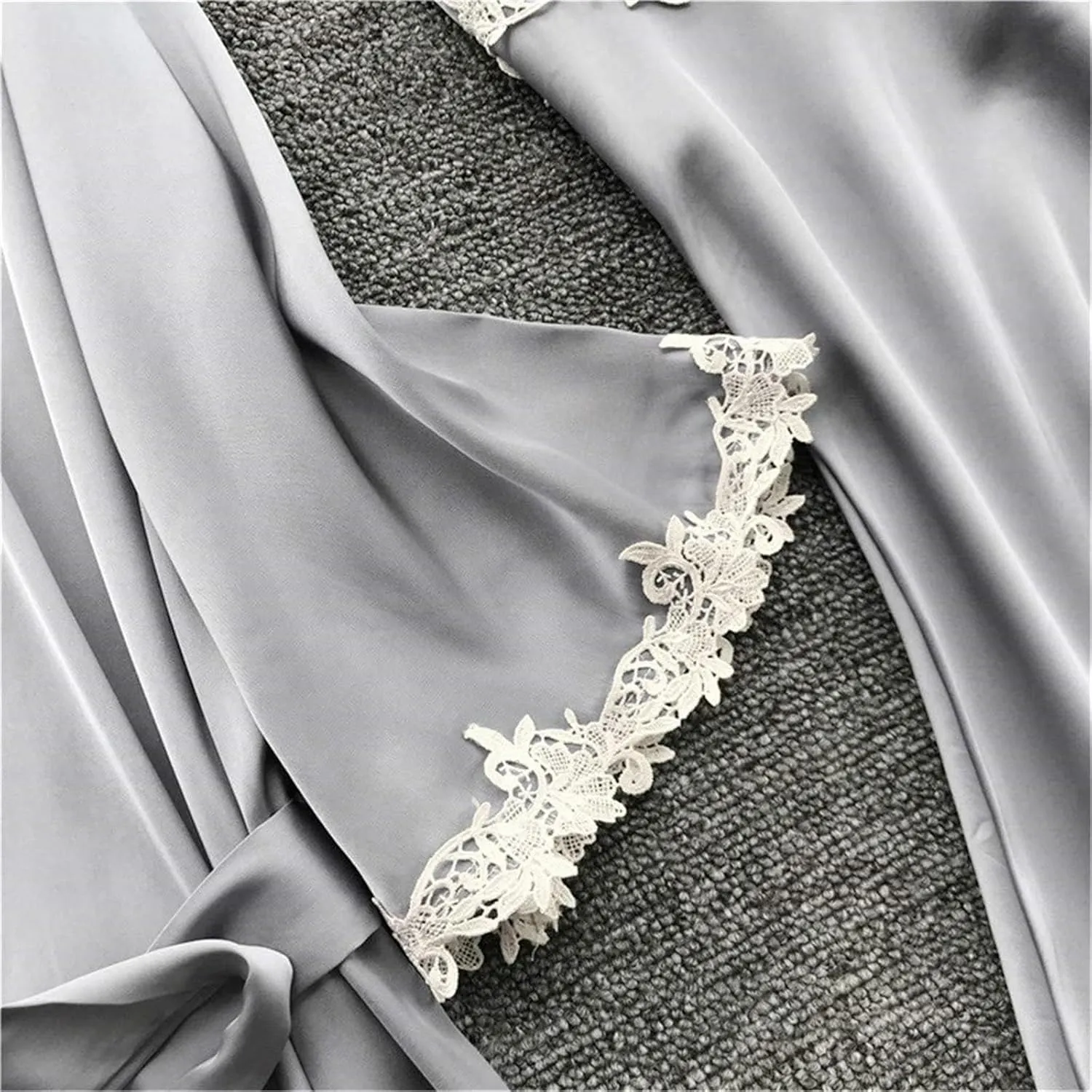 Pajamas Sets for Women 5Pcs Sexy Lace Cami Top Shorts Nightgown Sleepwear Robe Sets Silk Lingerie Cute Soft Stain Pjs