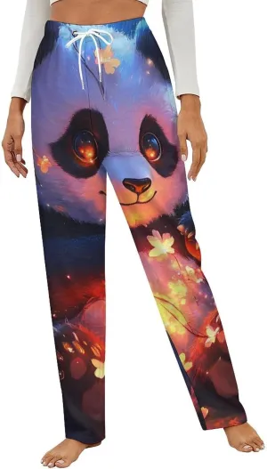 Panda Women's Pajama Pants Fleece Warm Pj Bottoms Sleepwear Lounge Pants Loungewear