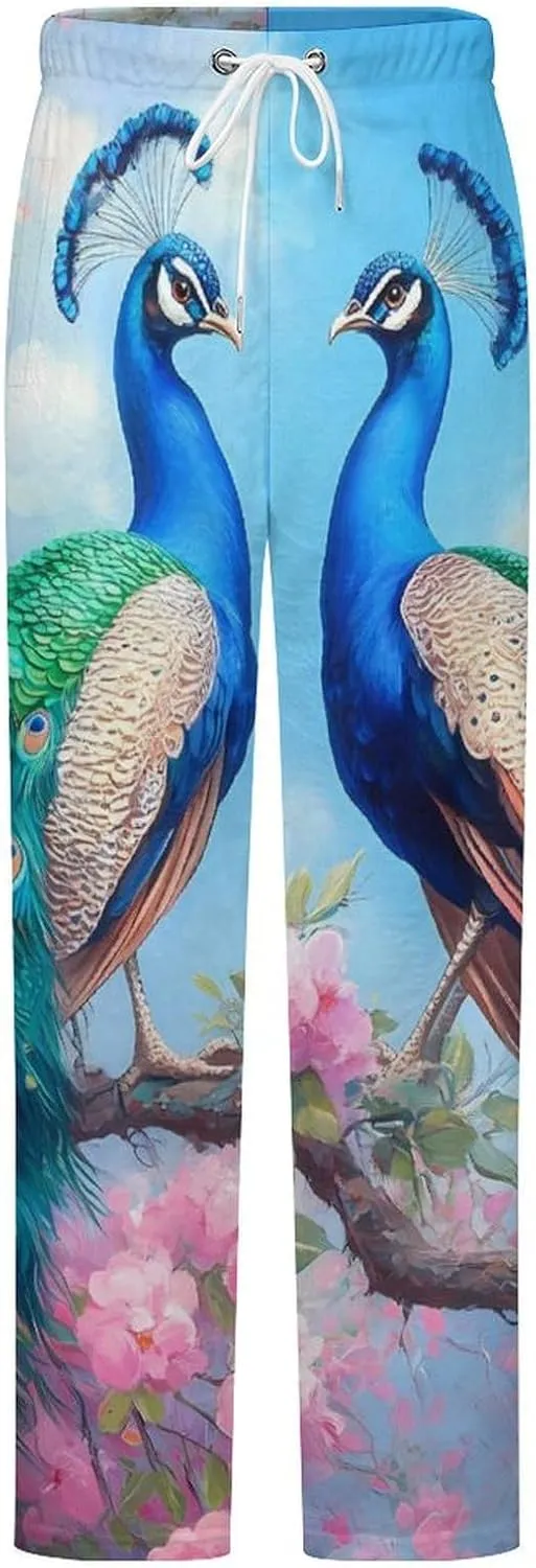 Peacock Women's Pajama Pants Fleece Warm Pj Bottoms Sleepwear Lounge Pants Loungewear