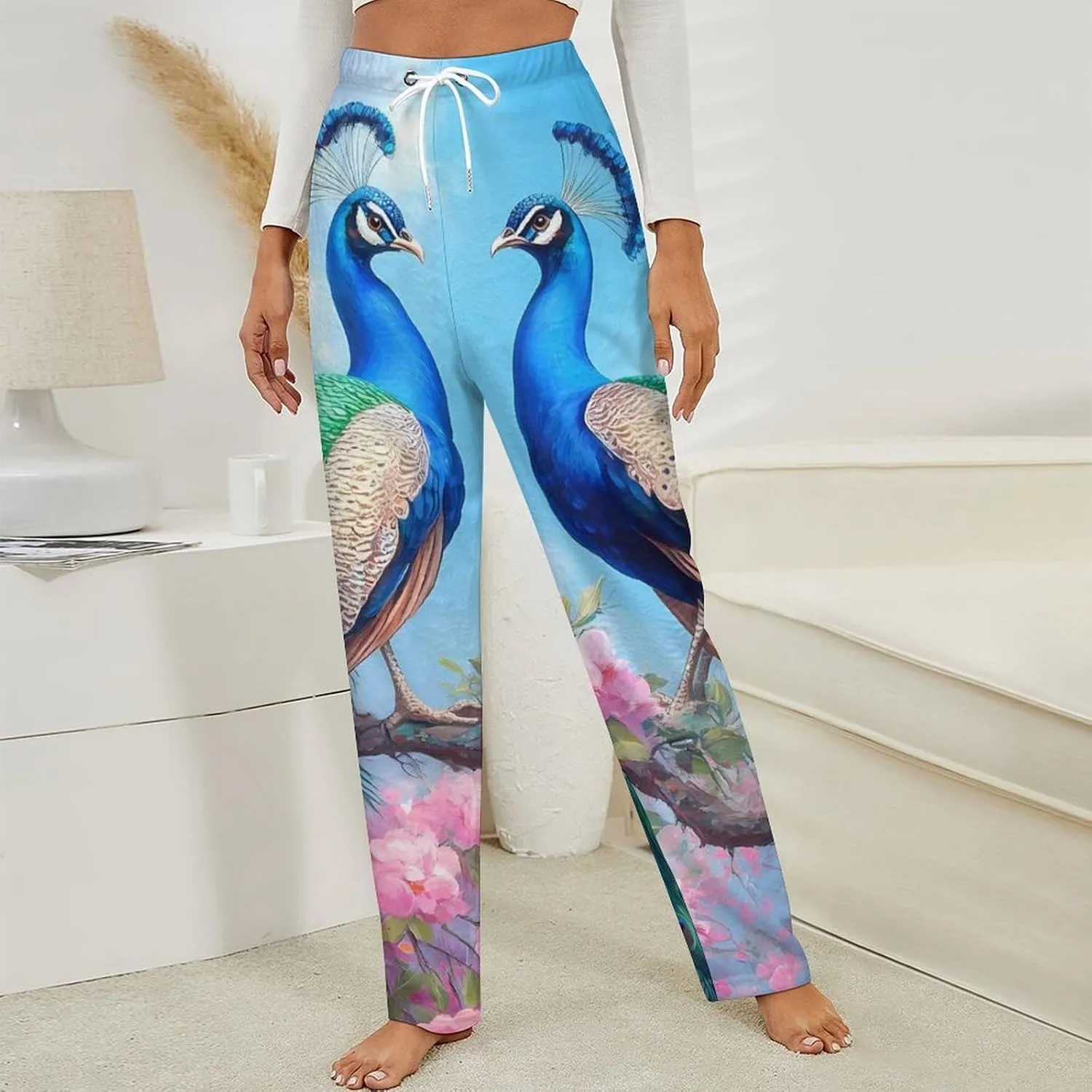 Peacock Women's Pajama Pants Fleece Warm Pj Bottoms Sleepwear Lounge Pants Loungewear