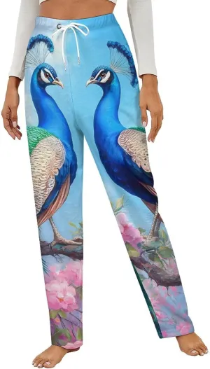 Peacock Women's Pajama Pants Fleece Warm Pj Bottoms Sleepwear Lounge Pants Loungewear