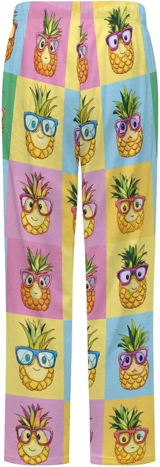 Pineapple Women's Pajama Pants Fleece Warm Pj Bottoms Sleepwear Lounge Pants Loungewear