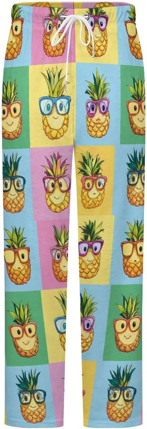 Pineapple Women's Pajama Pants Fleece Warm Pj Bottoms Sleepwear Lounge Pants Loungewear