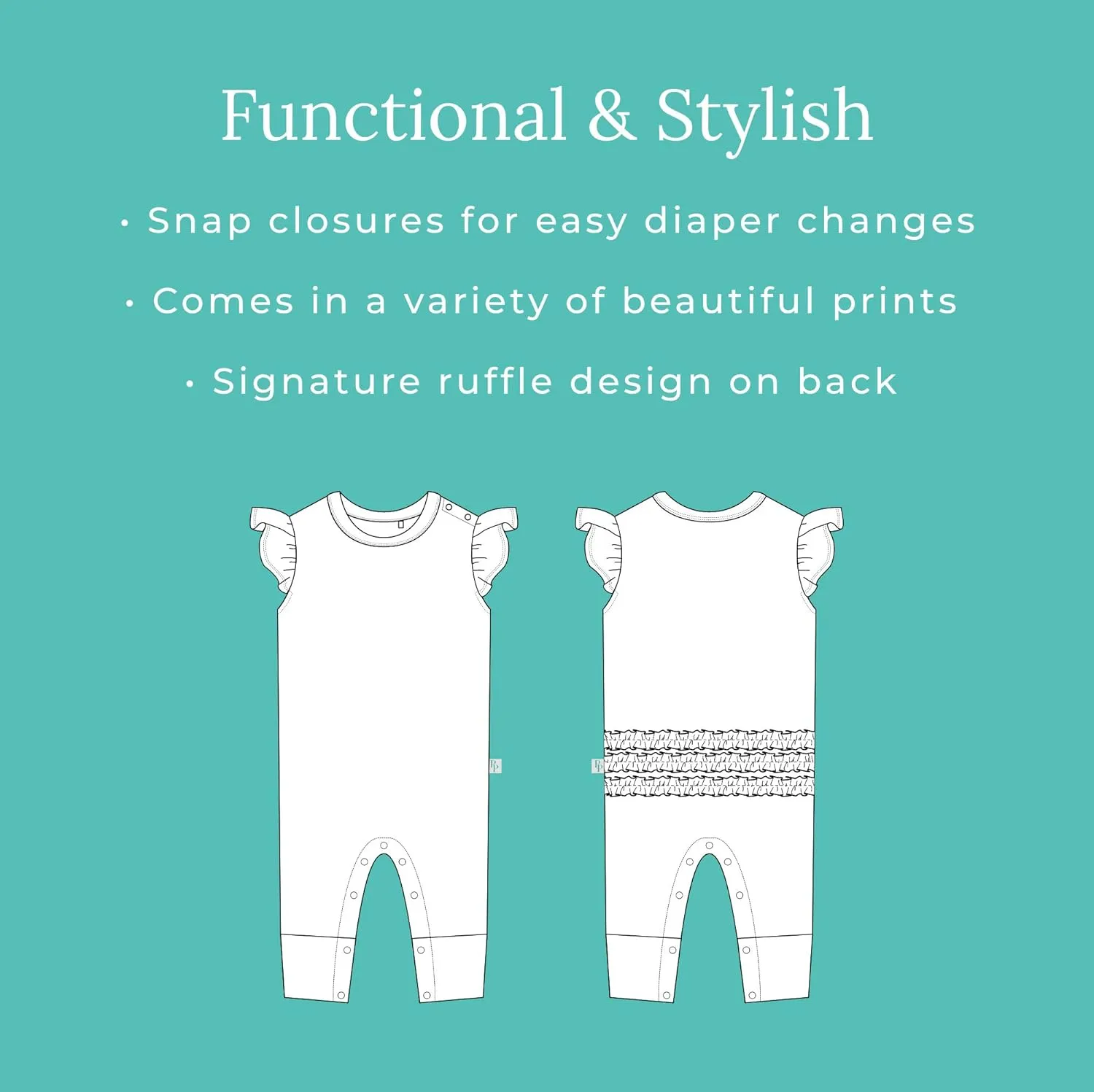 Posh Peanut Baby Girl Pajamas – Ruffled Cap Sleeve Romper PJs – Soft Viscose from Bamboo One-Piece for Babies & Toddlers
