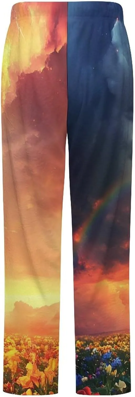 Rainbow Storm Women's Pajama Pants Fleece Warm Pj Bottoms Sleepwear Lounge Pants Loungewear