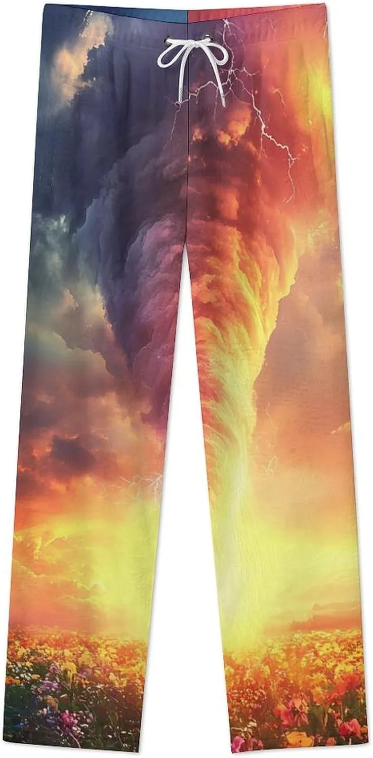 Rainbow Storm Women's Pajama Pants Fleece Warm Pj Bottoms Sleepwear Lounge Pants Loungewear