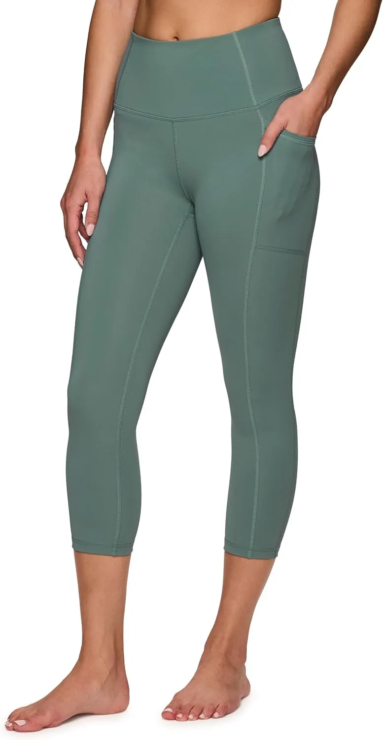 RBX Active Squat Proof Capri Leggings for Women, Ultra Hold High Impact Cropped Workout Yoga Tights with Pockets