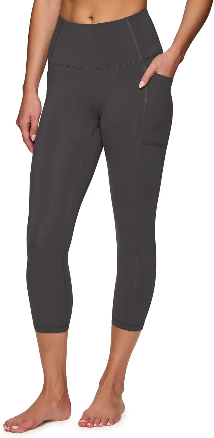 RBX Active Squat Proof Capri Leggings for Women, Ultra Hold High Impact Cropped Workout Yoga Tights with Pockets