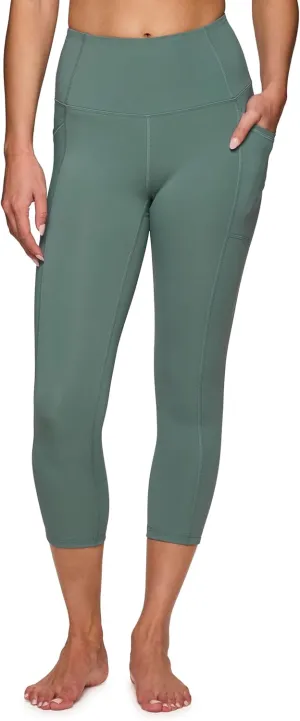 RBX Active Squat Proof Capri Leggings for Women, Ultra Hold High Impact Cropped Workout Yoga Tights with Pockets