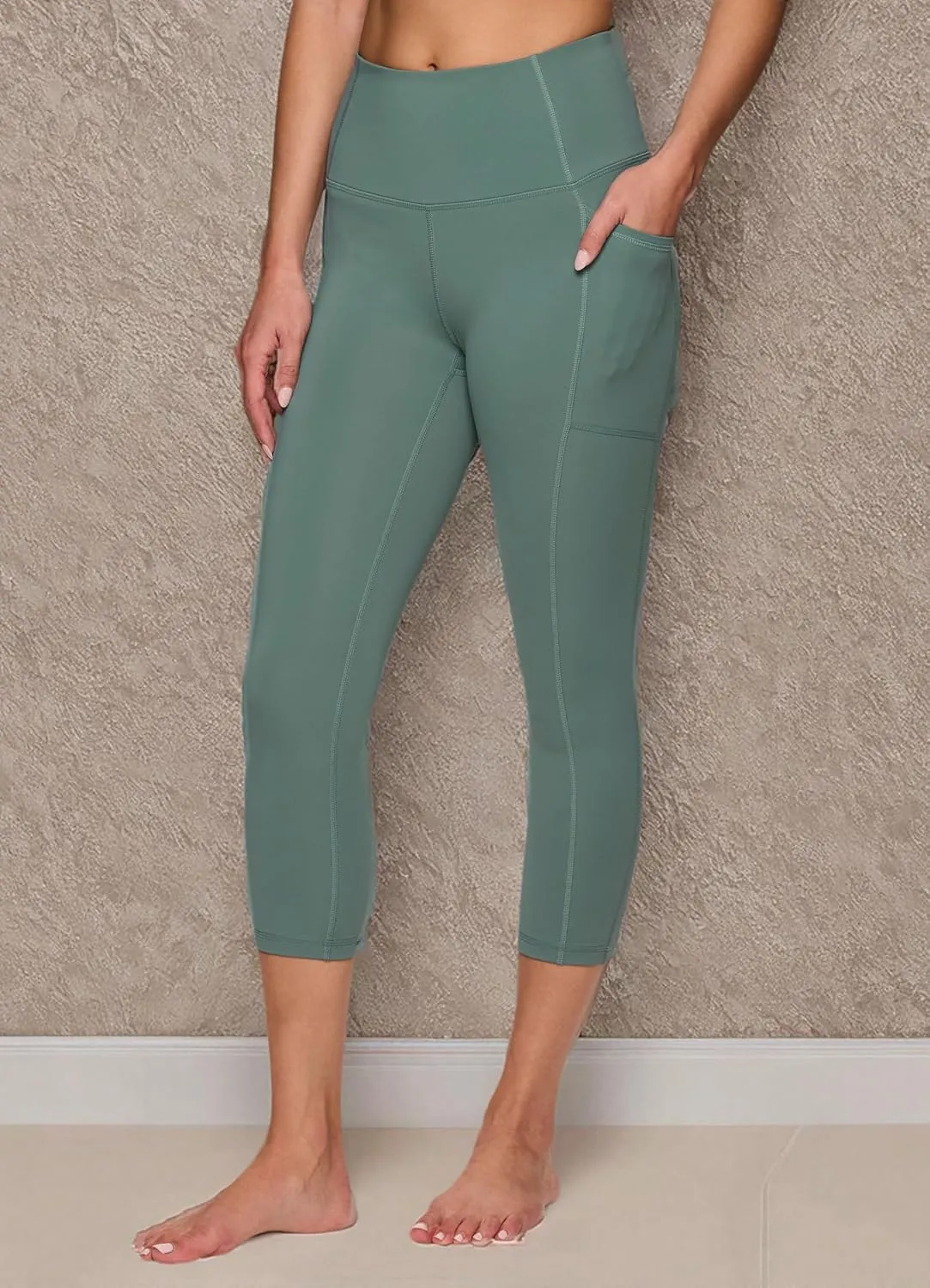 RBX Active Squat Proof Capri Leggings for Women, Ultra Hold High Impact Cropped Workout Yoga Tights with Pockets