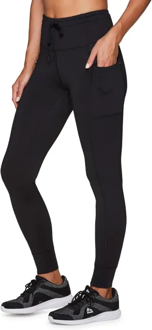 RBX Active Women's Fleece Lined Jogger Legging, Drawstring Waist Legging/Jogger