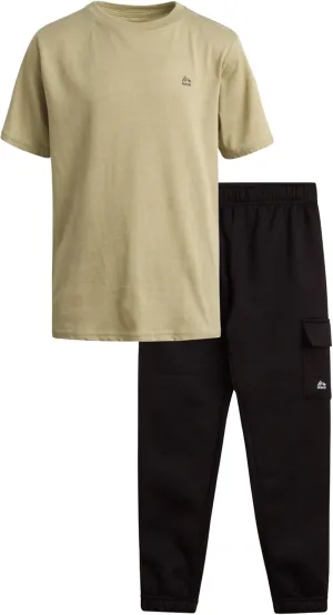 RBX Boys' Active Jogger Set - 2 Piece Hooded Short Sleeve T-Shirt and Fleece Joggers (Size: 4-12)