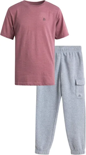 RBX Boys' Active Jogger Set - 2 Piece Hooded Short Sleeve T-Shirt and Fleece Joggers (Size: 4-12)