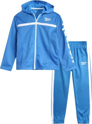 Reebok Baby Toddler Boys' Sweatsuit Set - 2 Piece Full Zip Up Fleece Hoodie Jogger Pants Set Playwear Lounge Wear (12M-7)