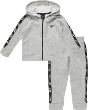 Reebok Baby Toddler Boys' Sweatsuit Set - 2 Piece Full Zip Up Fleece Hoodie Jogger Pants Set Playwear Lounge Wear (12M-7)