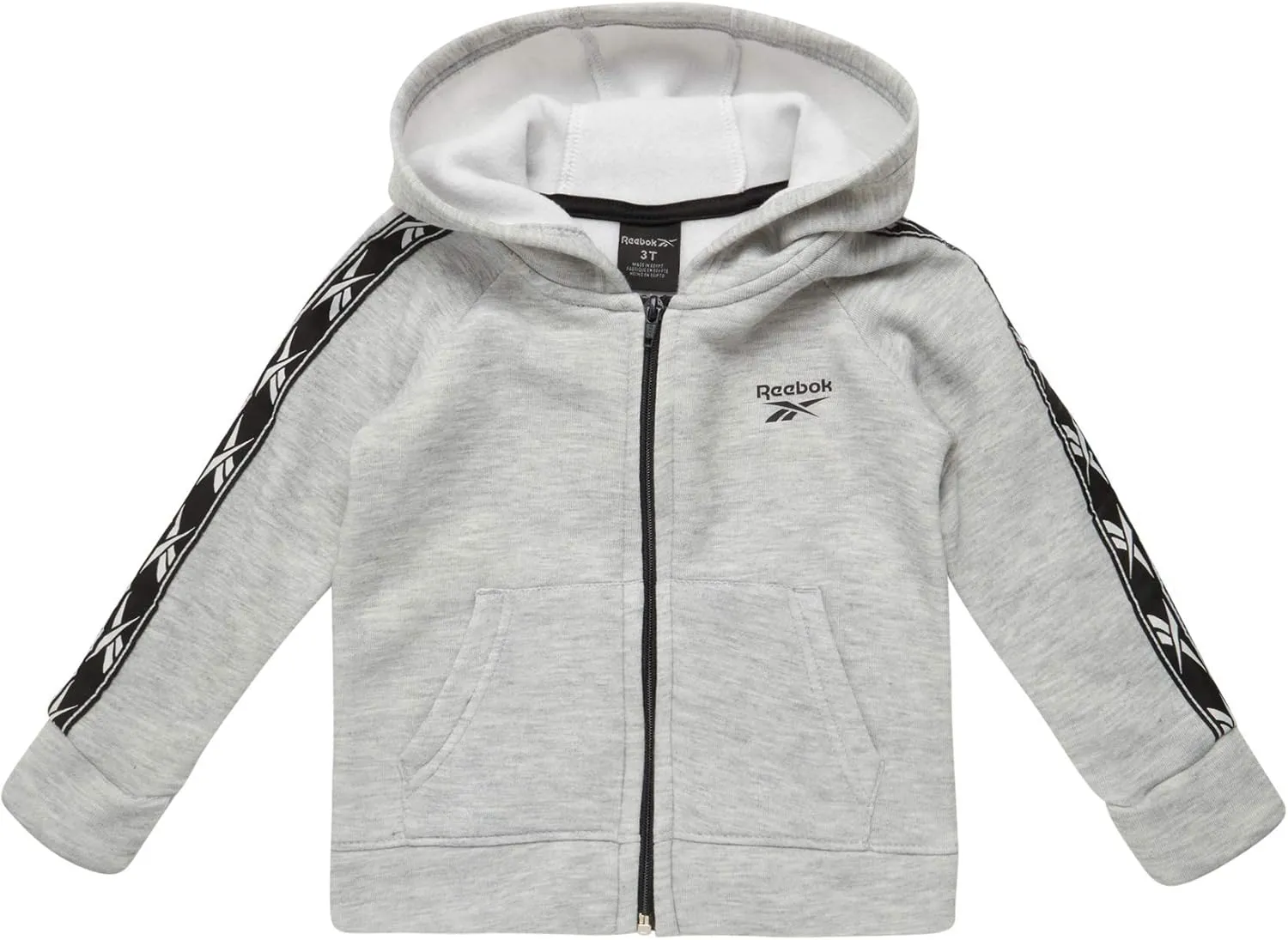 Reebok Baby Toddler Boys' Sweatsuit Set - 2 Piece Full Zip Up Fleece Hoodie Jogger Pants Set Playwear Lounge Wear (12M-7)
