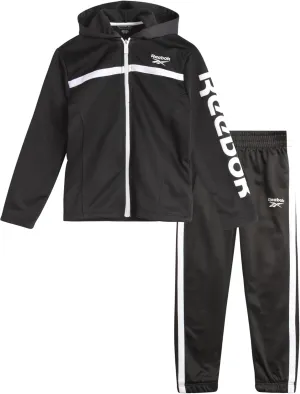 Reebok Baby Toddler Boys' Sweatsuit Set - 2 Piece Full Zip Up Fleece Hoodie Jogger Pants Set Playwear Lounge Wear (12M-7)