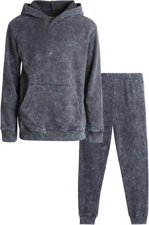 Reebok Boys' Jogger Set - 2 Piece Active Fleece Long Sleeve Hoodie Sweatshirt and Jogger Sweatpants for Boys (Sizes: 4-10)