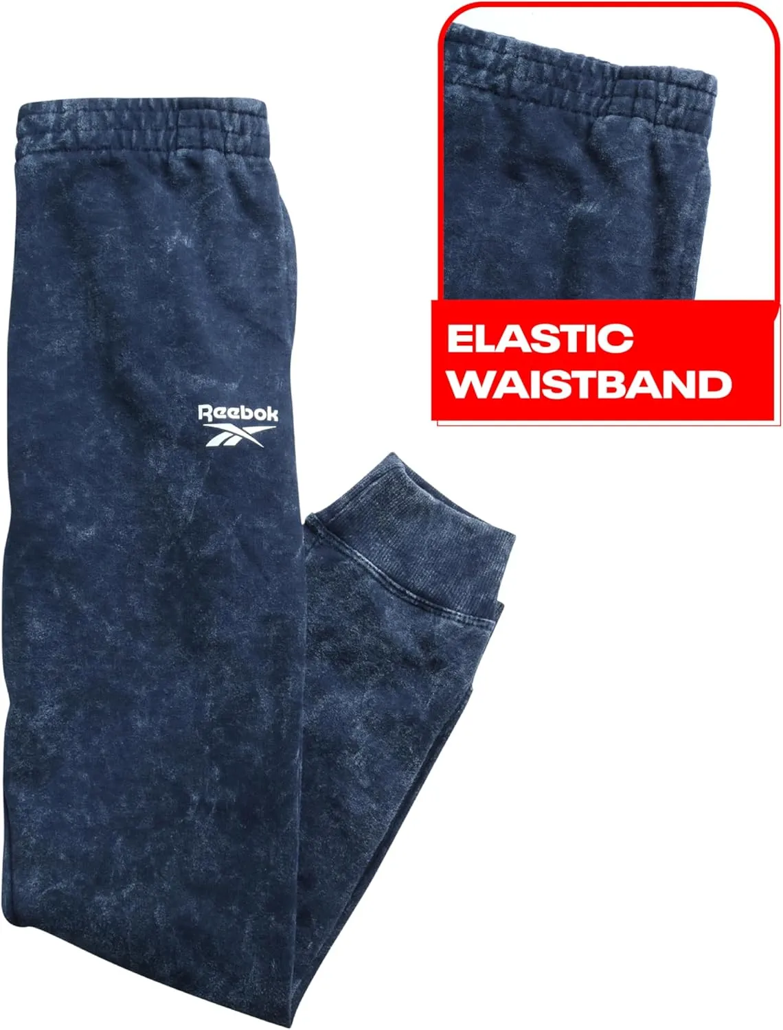 Reebok Boys' Jogger Set - 2 Piece Active Fleece Long Sleeve Hoodie Sweatshirt and Jogger Sweatpants for Boys (Sizes: 4-10)
