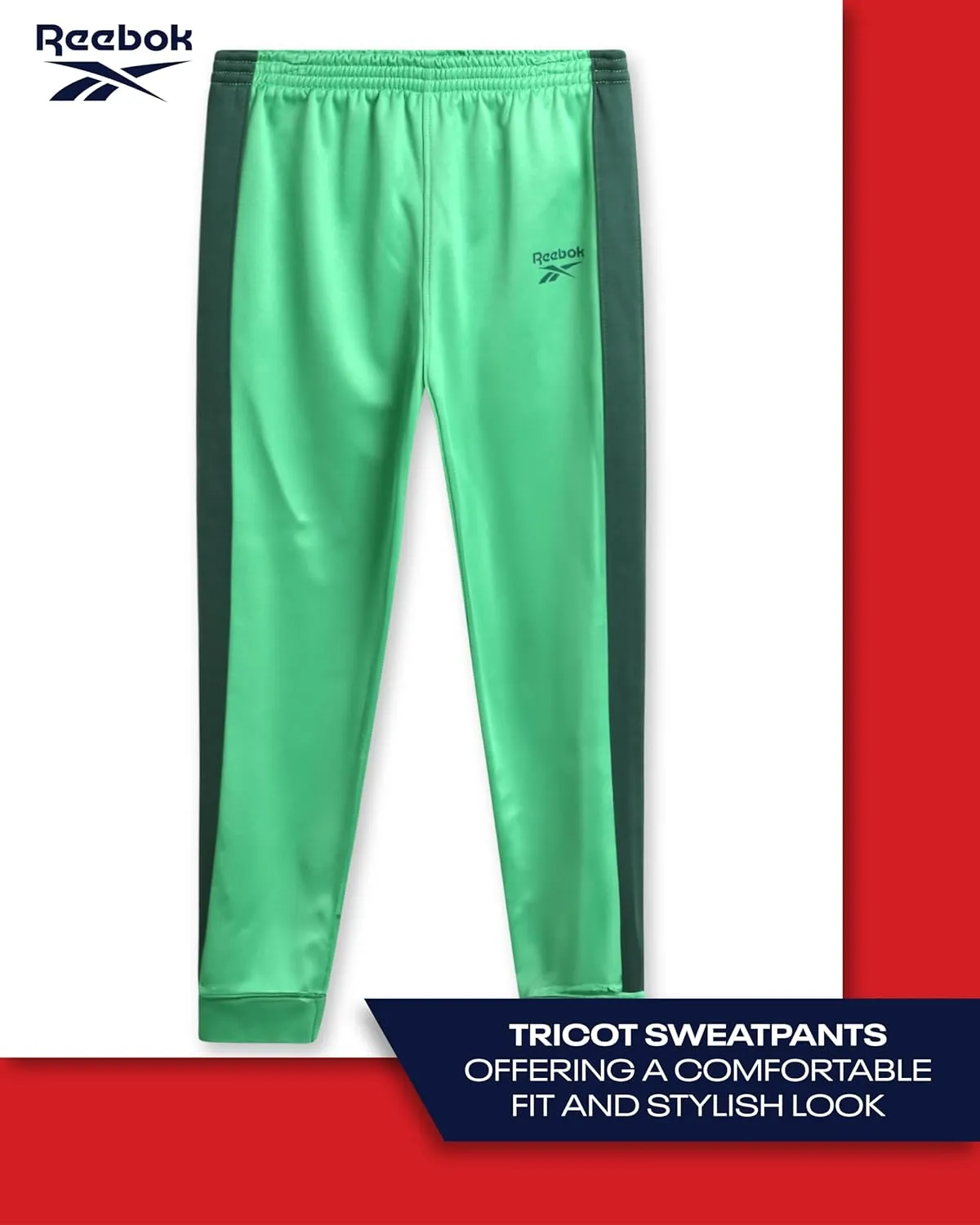 Reebok Boys' Jogger Set - 2 Piece Full Zip Athletic Performance Jacket and Jogger Sweatpants for Boys (Sizes: 9-12)