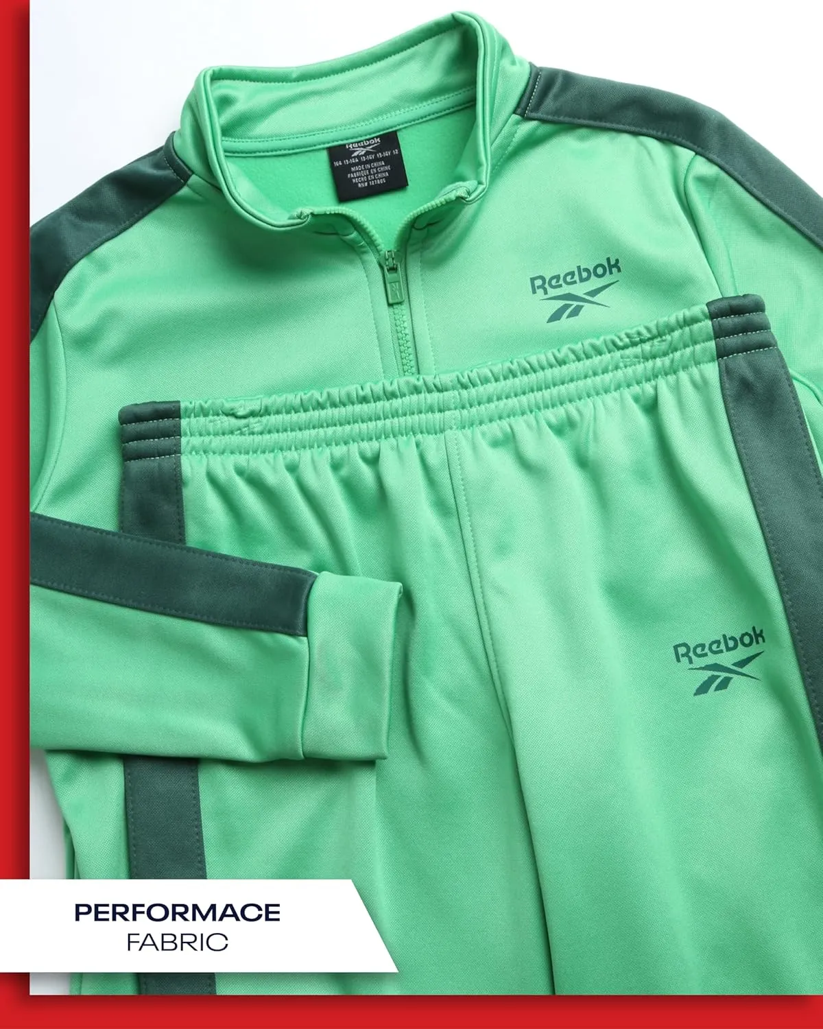 Reebok Boys' Jogger Set - 2 Piece Full Zip Athletic Performance Jacket and Jogger Sweatpants for Boys (Sizes: 9-12)