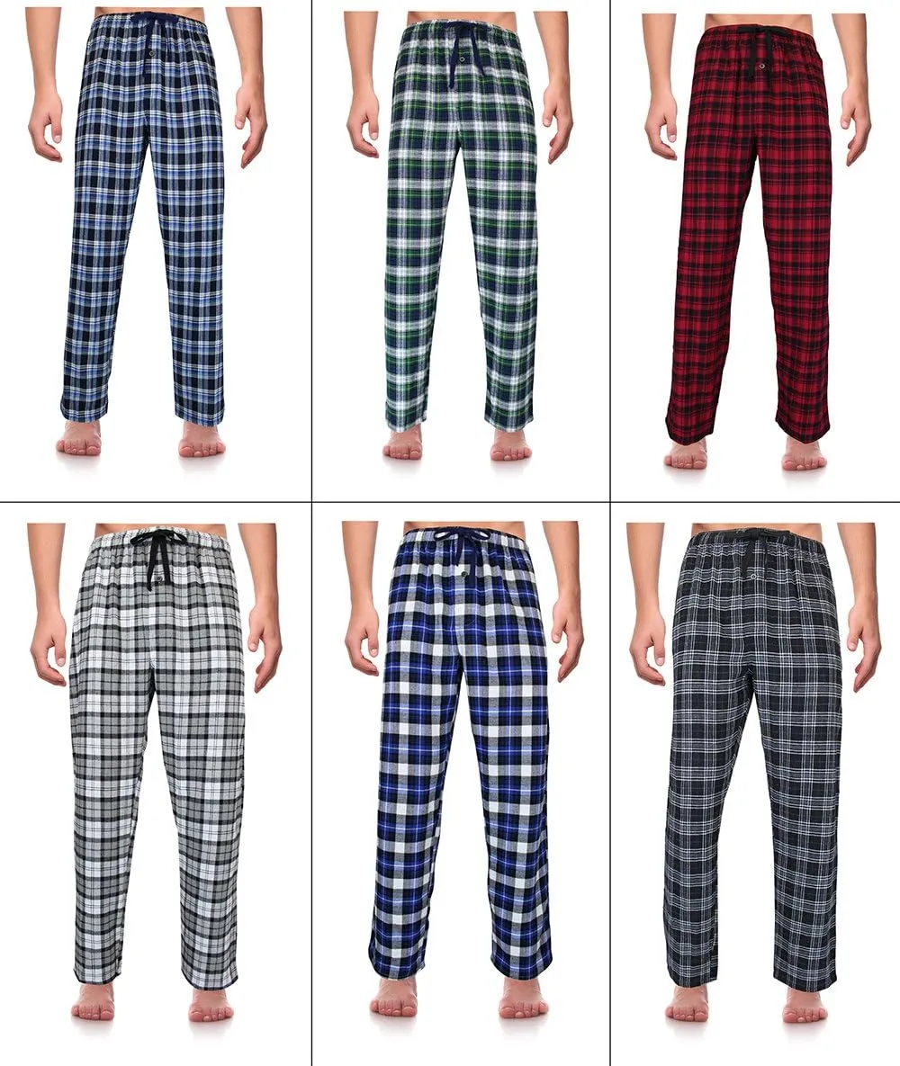 RK Classical Sleepwear Mens 100% Cotton Flannel Pajama Pants,