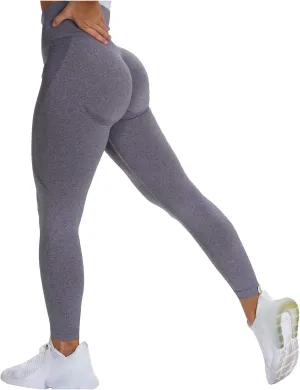 Running Leggings for Women Butt Lift Seamless High Waist Stretchy Tummy Control Sports Yoga Leggings Solid Color Soft