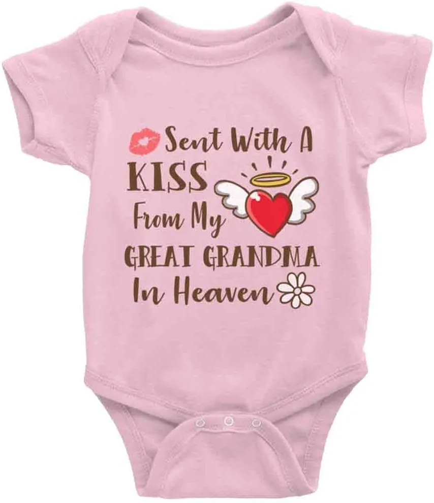 Sent With Kiss From Grandma Baby Boy Girl cloths Newborn Organic Bodysuit Romper