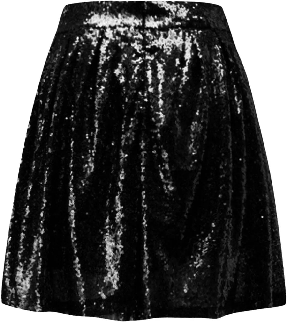 Sequin Skirt Black Short High Waist Pleated Skirts for Women Flare Fashion 2024 Sparkly Skirt Rave Festival
