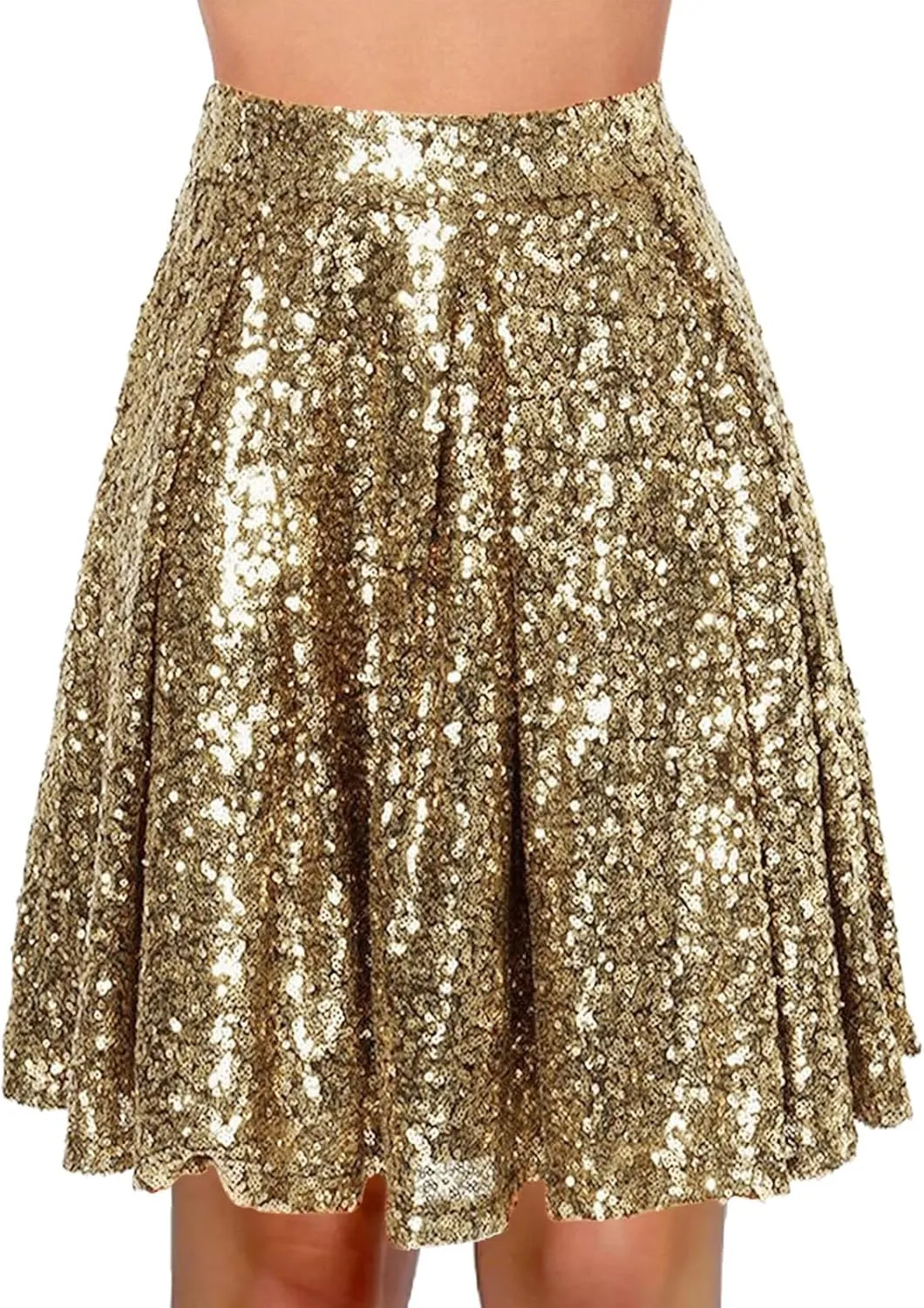Sequin Skirt Black Short High Waist Pleated Skirts for Women Flare Fashion 2024 Sparkly Skirt Rave Festival