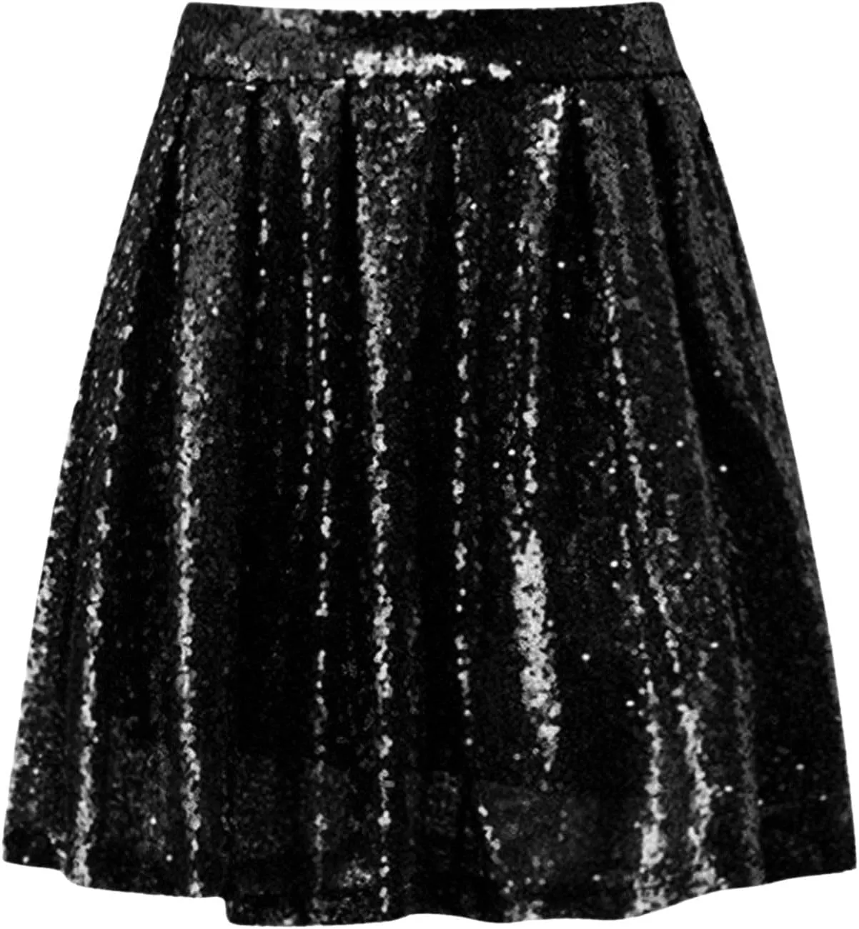 Sequin Skirt Black Short High Waist Pleated Skirts for Women Flare Fashion 2024 Sparkly Skirt Rave Festival