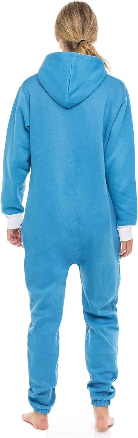 Skylinewears Women's Fleece Non-Footed One Piece Onesie Adult Hooded Pajamas Ladies Jumpsuit