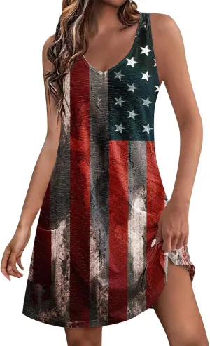 Summer Dresses for Women 2025 Casual V Neck Sleeveless Sundresses Boho Tank Dress Floral Printed Beach Dresses
