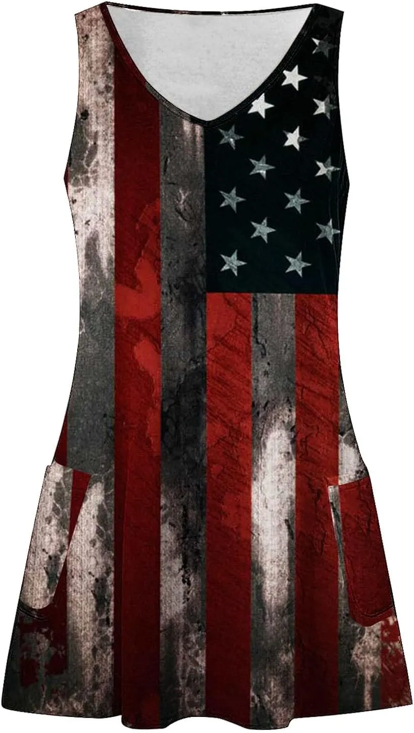 Summer Dresses for Women 2025 Casual V Neck Sleeveless Sundresses Boho Tank Dress Floral Printed Beach Dresses