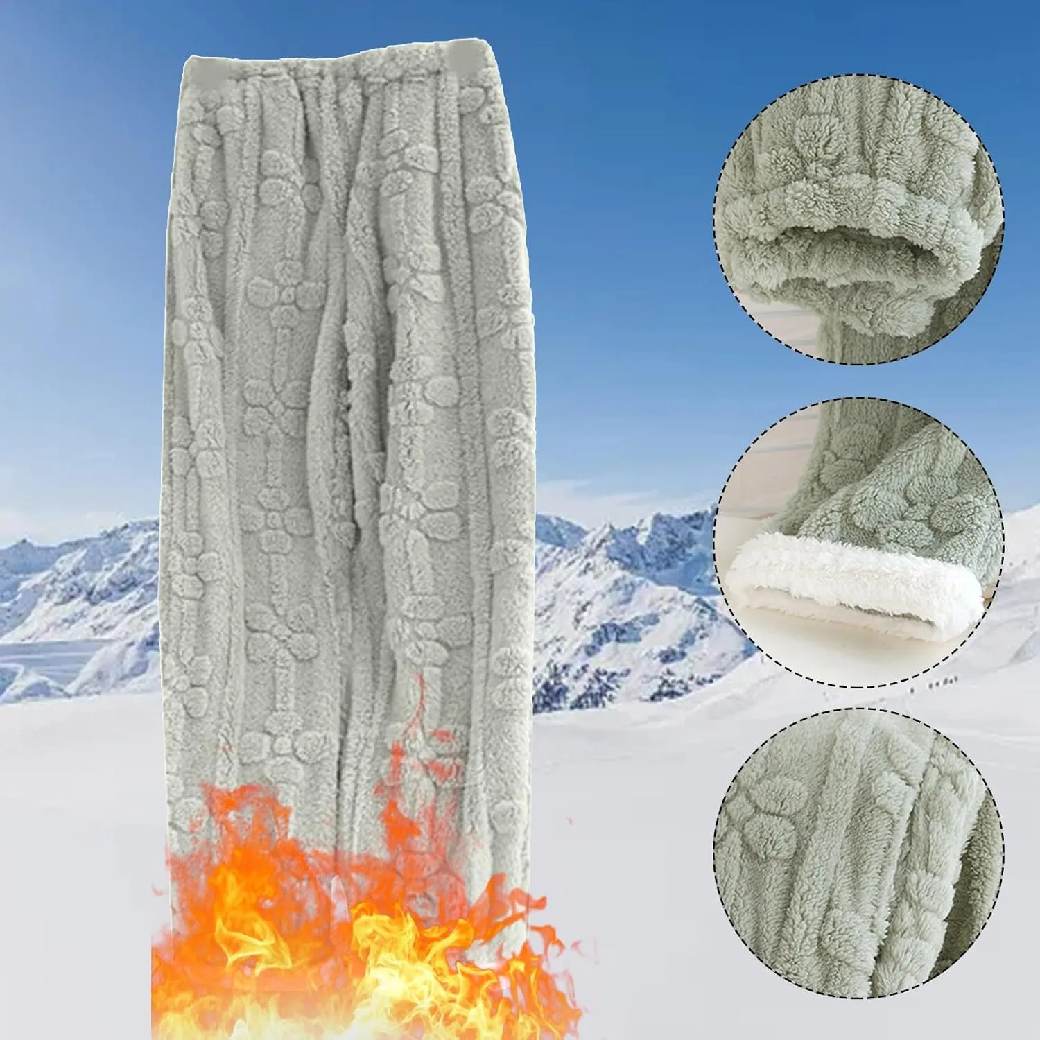 Sunward Cashmere Soft Winter Pajama Pants for Women Thermal Fuzzy Fluffy Coral Pajama Bottoms Fleece Loose Comfy Pants